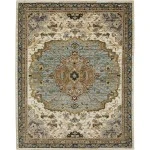 Oriental Weavers Andorra 2451B Ivory/ Blue 3 Ft. 3 In. X 5 Ft. 2 In. Rectangle Rug