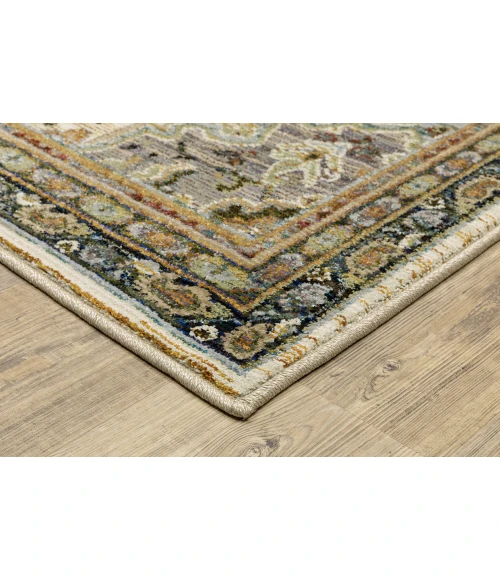 Oriental Weavers ANDORRA 2451b Ivory/Blue Rug 2' 3X8'