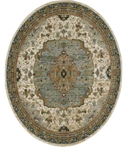 Oriental Weavers Andorra 2451B Ivory/ Blue 7 Ft.10 In. Round Rug