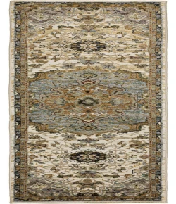 Oriental Weavers Andorra 2451B Ivory/ Blue 2 Ft. 3 In. X 8 Ft. Runner Rug