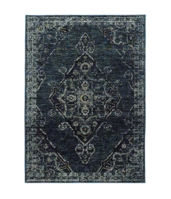 Oriental Weavers Andorra 7135F Blue/ Blue Area Rug 3 ft. 3 in. X 5 ft. 2 in. Rectangle
