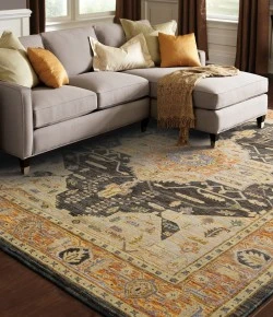Oriental Weavers Andorra 7138B Gold/ Grey Area Rug 1 ft. 10 in. X 3 ft. 2 in. Rectangle