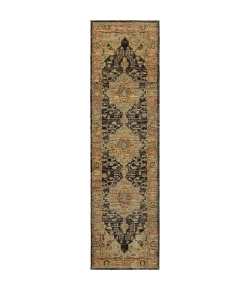 Oriental Weavers Andorra 7138B Gold/ Grey Area Rug 2 ft. 6 in. X 12 ft. 0 in. Runner