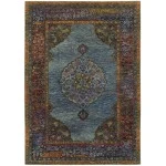 Oriental Weavers Andorra 7139A Blue/ Multi Area Rug 3 ft. 3 in. X 5 ft. 2 in. Rectangle