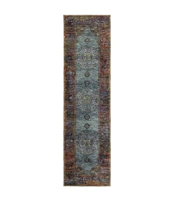 Oriental Weavers Andorra 7139A Blue/ Multi Area Rug 2 ft. 3 in. X 8 ft. 0 in. Runner