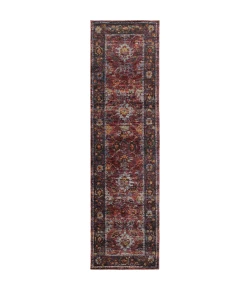 Oriental Weavers Andorra 7153A Red/ Purple Area Rug 8 ft. 6 in. X 11 ft. 7 in. Rectangle