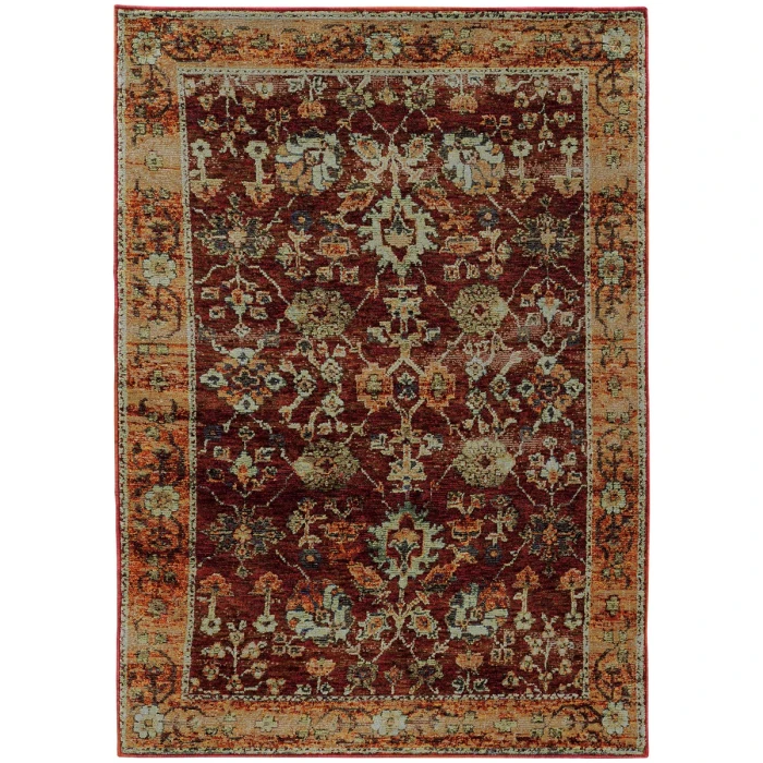 Oriental Weavers Area Rug Andorra 7154A Red 6' 7" X  9' 6"