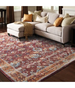 Oriental Weavers Andorra 7154A Red/ Gold Area Rug 8 ft. 6 in. X 11 ft. 7 in. Rectangle