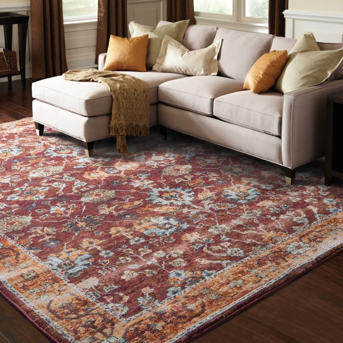 Oriental Weavers Area Rug Andorra 7154A Red 6' 7" X  9' 6"