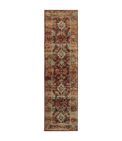 Oriental Weavers Andorra 7154A Red/ Gold Area Rug 2 ft. 3 in. X 8 ft. 0 in. Runner