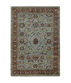 Oriental Weavers Andorra 7155A Blue/ Red Area Rug 8 ft. 6 in. X 11 ft. 7 in. Rectangle