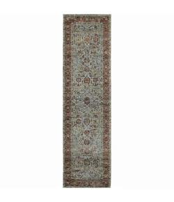 Oriental Weavers Andorra 7155A Blue/ Red Area Rug 8 ft. 6 in. X 11 ft. 7 in. Rectangle
