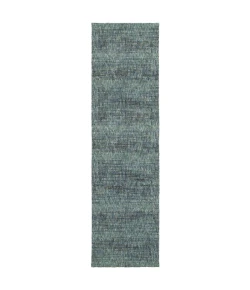 Oriental Weavers Atlas 8033J Blue/ Grey Area Rug 2 ft. 6 in. X 12 ft. 0 in. Runner