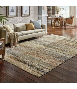 Oriental Weavers Atlas 8037J Gold/ Green Area Rug 6 ft. 7 in. X 9 ft. 6 in. Rectangle