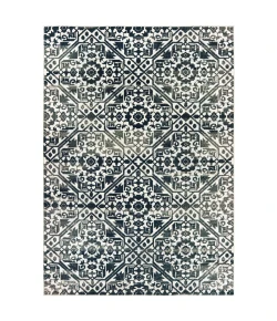 Oriental Weavers Bowen 5506E Navy/ Ivory Area Rug 3 ft. 10 in. X 5 ft. 5 in. Rectangle