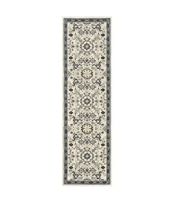 Oriental Weavers Bowen 073J2 Ivory/ Navy Area Rug 2 ft. 3 in. X 7 ft. 6 in. Runner