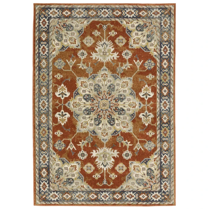Oriental Weavers Area Rug Branson BR04A Rust 5' 3" X  7' 3"