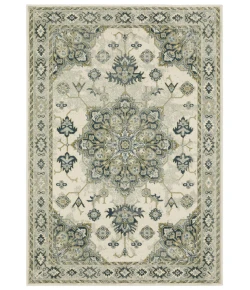 Oriental Weavers Branson Br04B Ivory/ Blue Area Rug 1 ft. 10 in. X 7 ft. 3 in. Runner