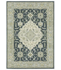 Oriental Weavers Branson Br05A Blue/ Ivory Area Rug 1 ft. 10 in. X 7 ft. 3 in. Runner