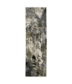Oriental Weavers Caravan 502Z8 Grey/ Green Area Rug 2 ft. 3 in. X 7 ft. 6 in. Runner