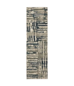 Oriental Weavers Carson 0745C Blue/ Beige Area Rug 2 ft. 3 in. X 7 ft. 6 in. Runner