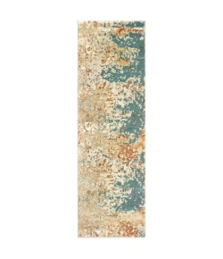 Oriental Weavers Carson 9654B Blue/ Orange Area Rug 2 ft. 3 in. X 7 ft. 6 in. Runner