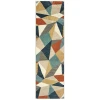 Oriental Weavers Carson 9659B Blue/ Orange Area Rug 2 ft. 3 in. X 7 ft. 6 in. Runner