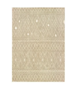 Oriental Weavers Carson 9665B Sand/ Ivory Area Rug 9 ft. 10 in. X 12 ft. 10 in. Rectangle