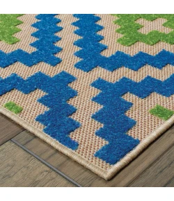 Oriental Weavers Cayman 2063Z Sand/ Blue Area Rug 2 ft. 3 in. X 7 ft. 6 in. Runner