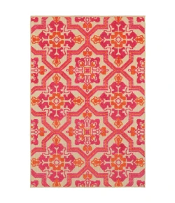 Oriental Weavers Cayman 2541V Sand/ Pink Area Rug 5 ft. 3 in. X 7 ft. 6 in. Rectangle