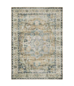 Oriental Weavers Charleston Cha02 Blue/ Gold Area Rug 5 ft. X 7 ft. Rectangle