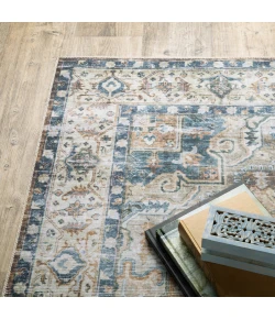 Oriental Weavers Charleston Cha02 Blue/ Gold Area Rug 5 ft. X 7 ft. Rectangle