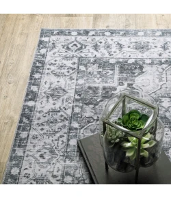 Oriental Weavers Charleston Cha03 Charcoal/ Ivory Area Rug 7 ft. 6 in. X 10 ft. Rectangle