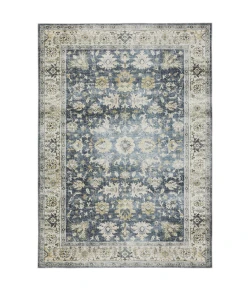 Oriental Weavers Charleston Cha08 Blue/ Gold Area Rug 5 ft. X 7 ft. Rectangle