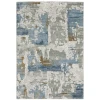 Oriental Weavers Easton 4518X Grey/ Blue Area Rug 3 ft. 3 in. X 5 ft. Rectangle