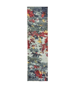 Oriental Weavers Evolution 8036C Blue/ Red Area Rug 2 ft. 3 in. X 8 ft. 0 in. Runner