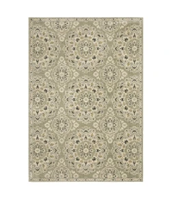 Oriental Weavers Florence 4334E Green/ Ivory Area Rug 6 ft. 7 in. X 9 ft. 6 in. Rectangle