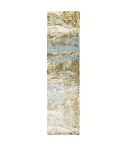 Oriental Weavers Formations 70001 Blue/ Brown Area Rug 2 ft. 6 in. X 10 ft. Runner