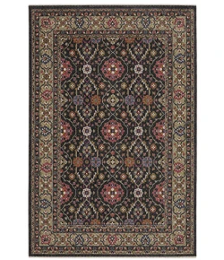 Oriental Weavers Hastings Ha07D Charcoal/ Pink 6 Ft. 7 In. X 9 Ft. 6 In. Rectangle Rug
