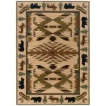 Oriental Weavers Hudson 1072A Ivory/ Green Area Rug 6 ft. 7 in. X 9 ft. 6 in. Rectangle