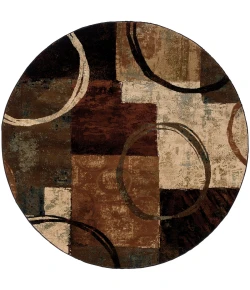 Oriental Weavers Hudson 2544B Brown/ Black Area Rug 7 ft. 8 in. Round