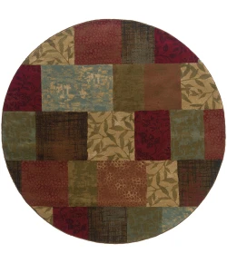 Oriental Weavers Hudson 030C1 Green/ Red Area Rug 7 ft. 8 in. Round