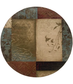 Oriental Weavers Hudson 040A1 Beige/ Green Area Rug 7 ft. 8 in. Round