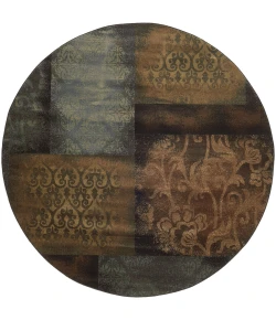 Oriental Weavers Hudson 4878B Blue/ Brown Area Rug 7 ft. 8 in. Round