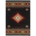 Oriental Weavers Hudson 087G1 Black/ Green Area Rug 6 ft. 7 in. X 9 ft. 6 in. Rectangle