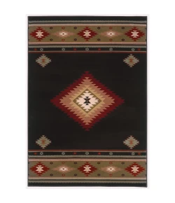 Oriental Weavers Hudson 087G1 Black/ Green Area Rug 1 ft. 10 in. X 3 ft. 3 in. Rectangle