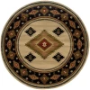 Oriental Weavers Hudson 087I1 Beige/ Green Area Rug 7 ft. 8 in. Round