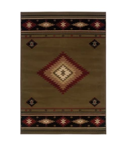 Oriental Weavers Hudson 087J1 Green/ Red Area Rug 1 ft. 10 in. X 3 ft. 3 in. Rectangle