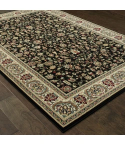 Oriental Weavers Kashan 108B1 Black/ Ivory Area Rug 2 ft. 3 in. X 7 ft. 6 in. Runner