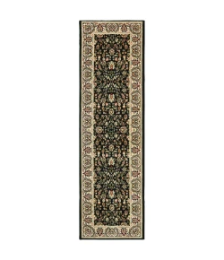 Oriental Weavers Kashan 108B1 Black/ Ivory Area Rug 2 ft. 3 in. X 7 ft. 6 in. Runner